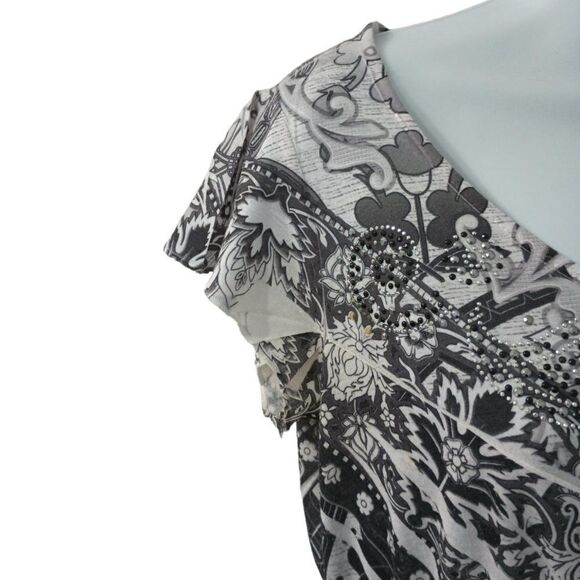 Live and Let Live Top Boho Embellished Rhinestone & Silver Studs Blouse - Picture 3 of 7